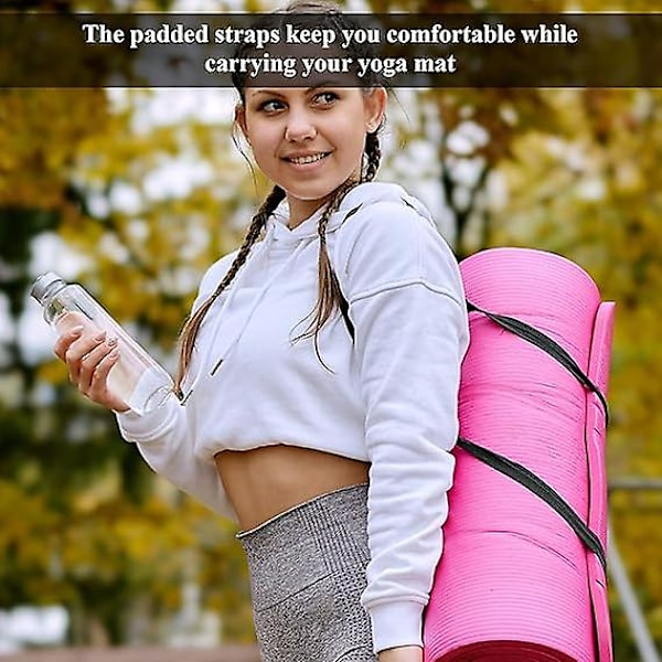 2 Stykker Yogamatte Stropp Justerbar Yogamatte Belte Yogamatte Holder Stropp Yogamatte Bærestropp Kraftig Skulderstropp for Pilates Sportsøvelser