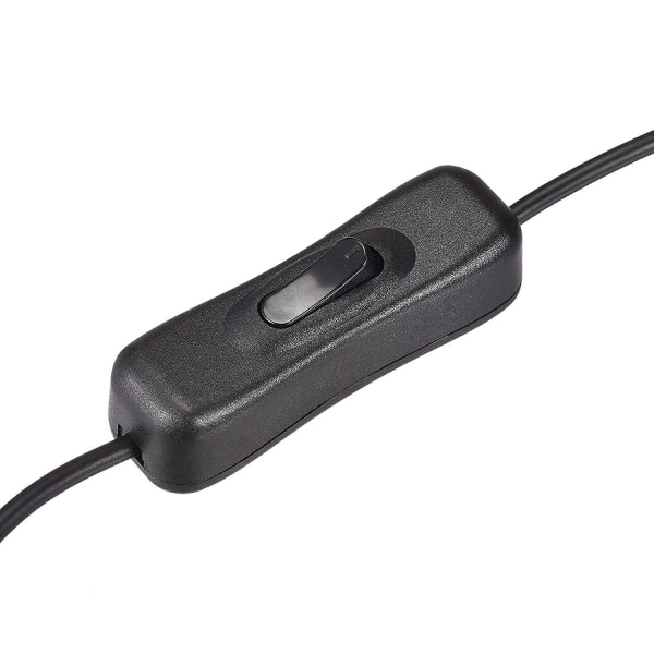 USB kabel med på/av-brytare, USB hane till hona förlängningssladd 2 m svart, kompatibel led bordslampa led strip
