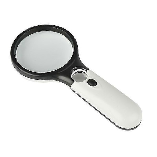 Lupe, forstørrelsesglas med 3 LED-lys, bærbar 3X 45X linse High Definition belysning forstørrelsesglas