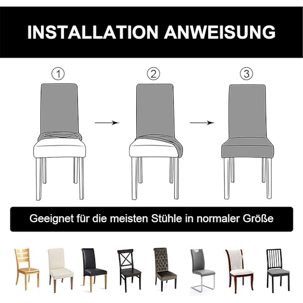*4 st stolsöverdrag, stretchiga matstolsöverdrag tvättbara moderna*