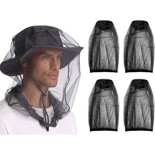 4-pack Svart Mygghatt, Anti-Insekter, Passar