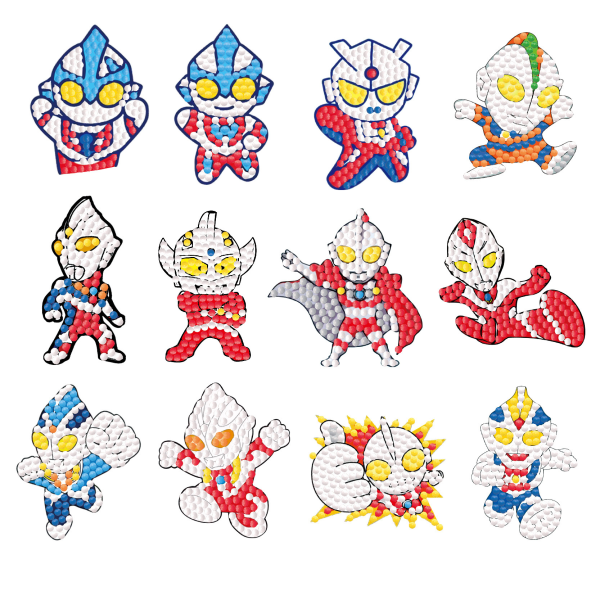 #12kpl Ultraman-sarjakuva DIY-timantti-tarrat#