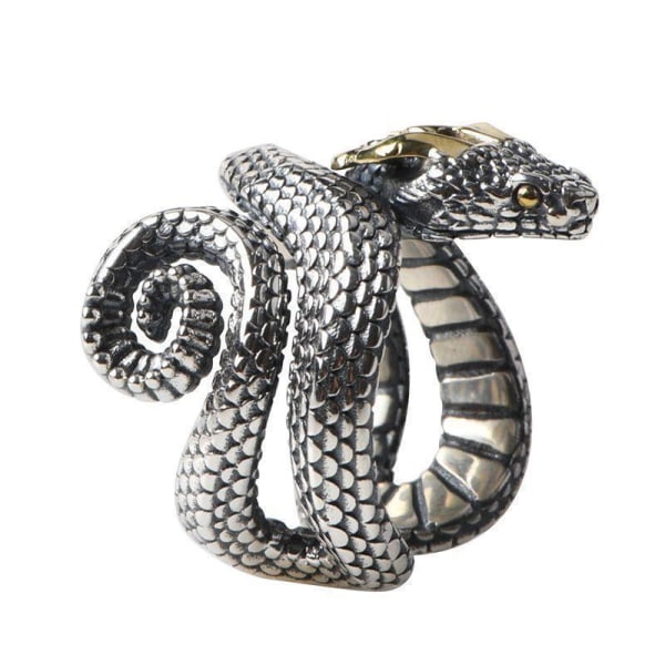#Vintage Mænds Python Ring, Justerbar#