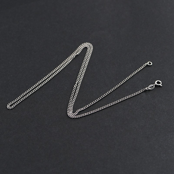 /#/45cm Smykker - Halskæde - 925 Sølv Diamant Mesh Kæde - Bredde 2/#/