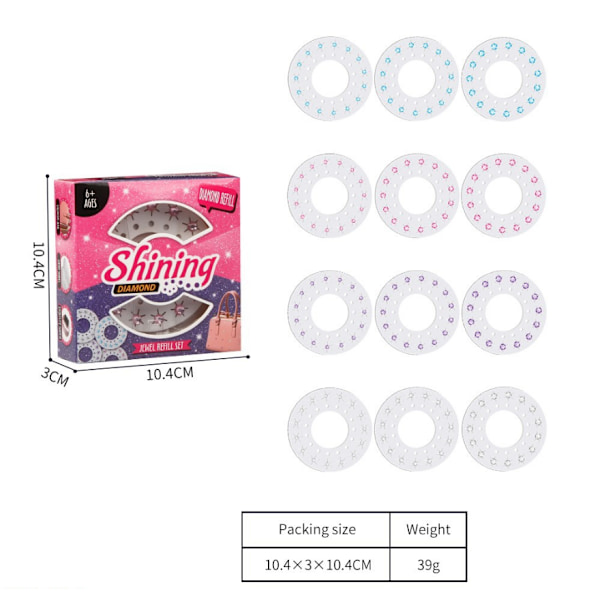 Glittrande Diamant Hår Sparkle Häftapparat Maskin Set Stenar För D