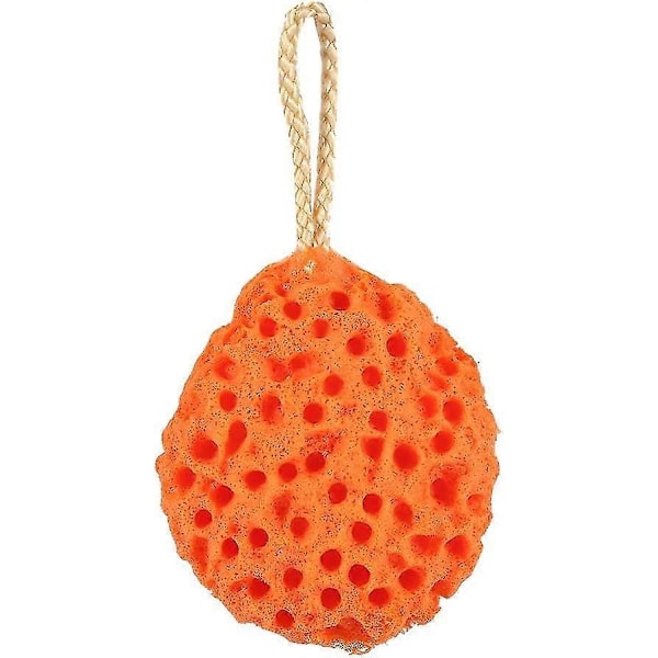 Duschsvamp för kropp och havsdusch, mjuk svamp för kropp, spa, tvätt och rengöring badboll (orange)