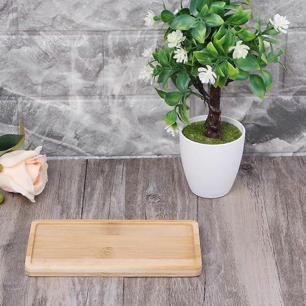 Bambu Blomkruka Bricka Te Kopp Mugg Mat Skål Klockor Organizer