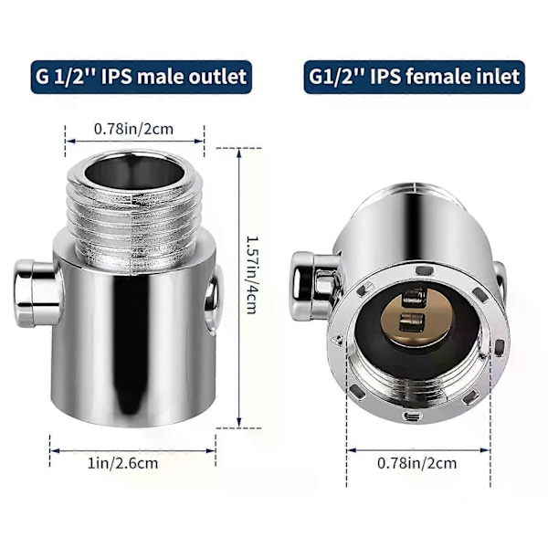 2 st Stoppduschar, G1/2 ABS Duschhuvud Stoppventiler - Lätt att Installera Vattensparare - Modern Design - Enknappsbrytare, Lämplig för Kök eller Dusch