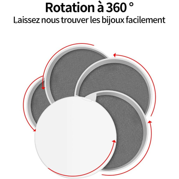 Korurasia pieni sormusten säilytyslaatikko 4 tasoa 360° kierto peilillä