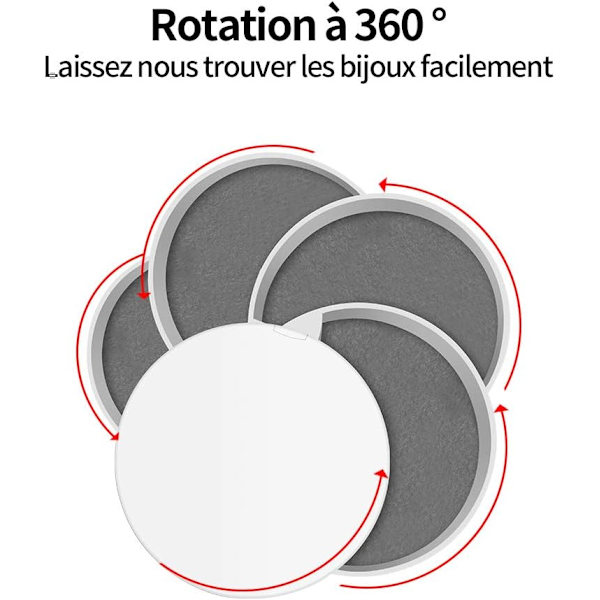 Små Smyckeskrin Ringförvaring 4 Våningar 360° Rotation med Spegel