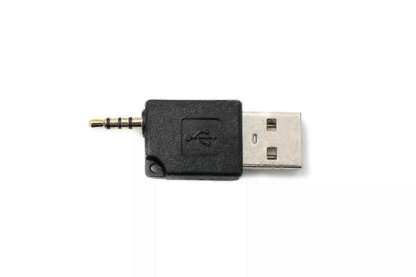 Lyd USB-adapter 2,5 mm Jack-plugg til 2.0 Type A-plugg AUX-kabel i svart