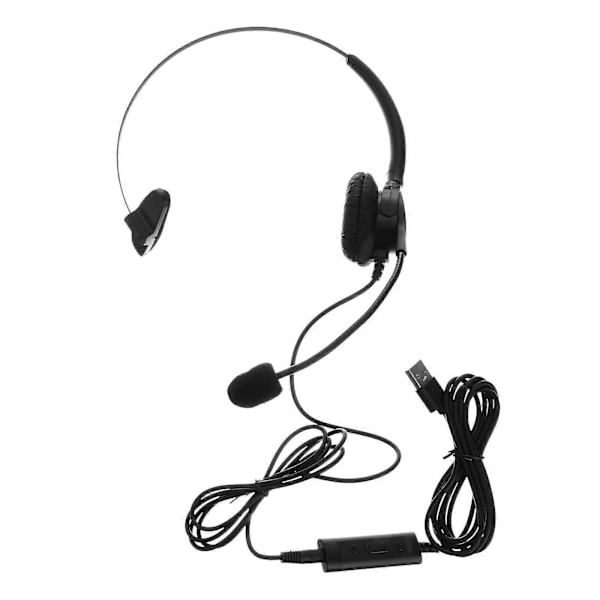 H300 Monaural USB-headset med brusreducerande mikrofon och volymjustering för dator, internettelefoni, VoIP-kommunikation, Skype, webbinarier, Softphone