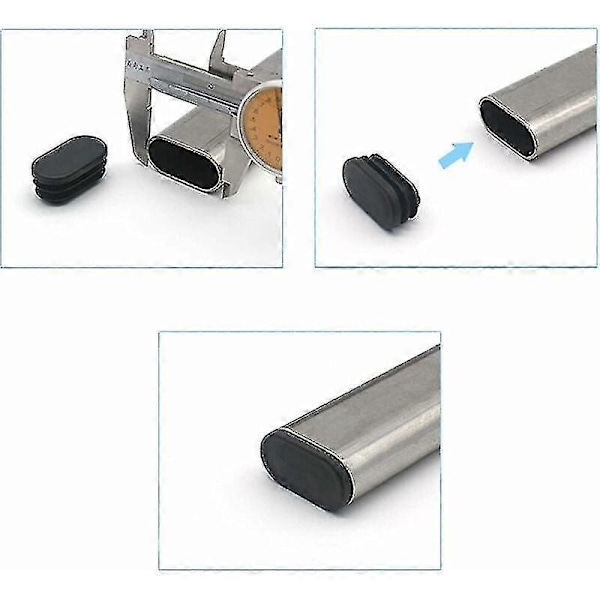 Plastik Møbelbensdæksler Ovalt Stolben Dæksler Plastik Møbelbensdæksler Ovalt Trampolin Stol Dæksler 20stk (15x30mm)