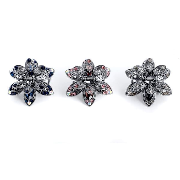 #Hårklips Stilfulde rhinestones, sommerfugl design, 3 styk.#