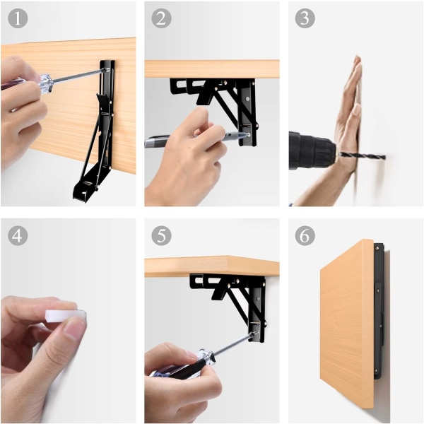 /#/2PCS Foldable Shelf Bracket 400mm Folding Bracket Wall Shelf Heav/#/