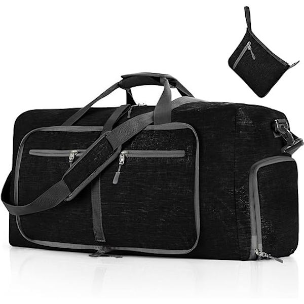 #Foldbar bærbar rejsetaske - sort 115L, kationisk sportstaske stor#