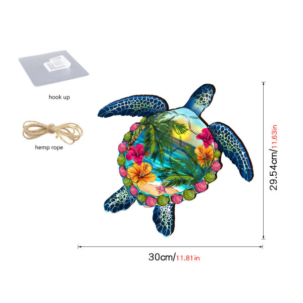 #Hengende tretavle med havskilpadde-tema - Stor, tretavle for hjemmet#