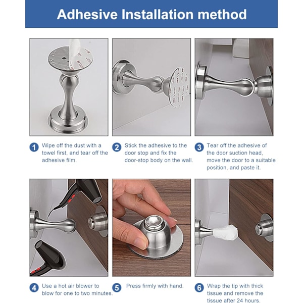 Magnetiske dørstoppere Dørstopper Magnetisk dørstopp Stainless Ste