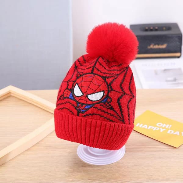 #(Rød) Børne Drenge Spider-Man Hue Vintervarme#