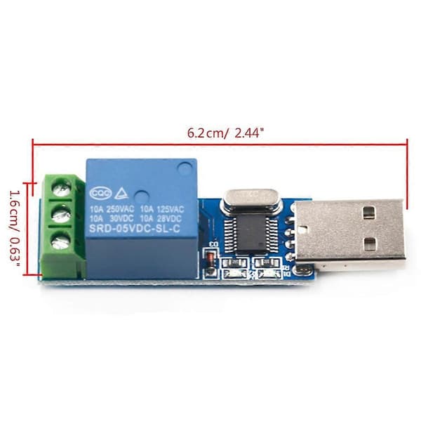 Kevyt USB-relemoduuli Lcus1 USB-relemoduuli virran LED-merkkivalolla