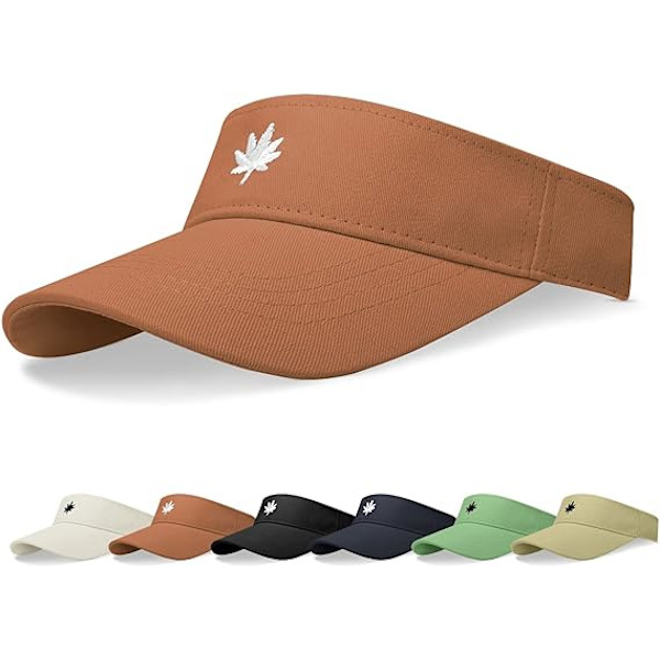 Solhatt Dam-Unisex Visirkeps, Lönnlöv Broderad Justerbar
