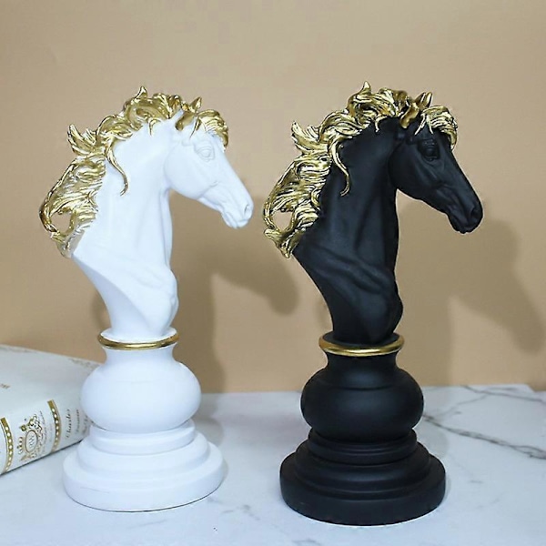 Skak Konge Dronning Springer Resin Håndværk International Skak Statue S
