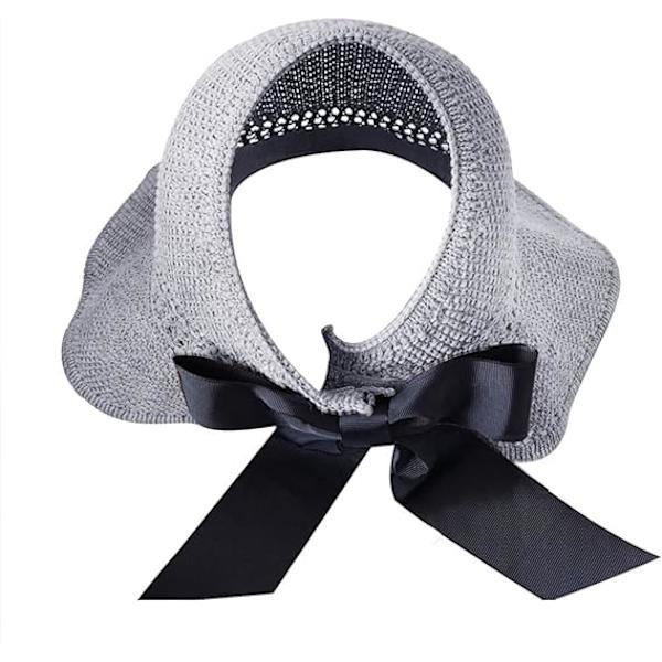 Hatt med stråskjerm for kvinner, solhatt, strandhatt, skjermer, pannebånd, hatt G