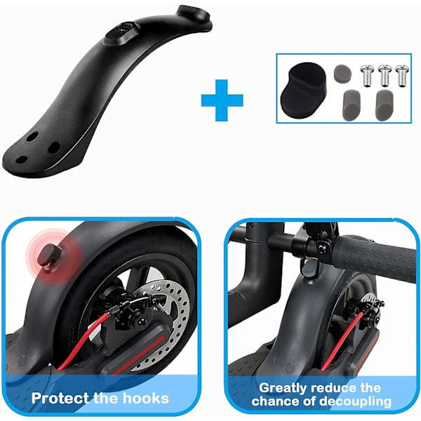 Bakre Stänkskärm Scooter Fender Fäste Scooter Tillbehör Kompatibel för Xiaomi M365/Pro 1S Scooter Svart