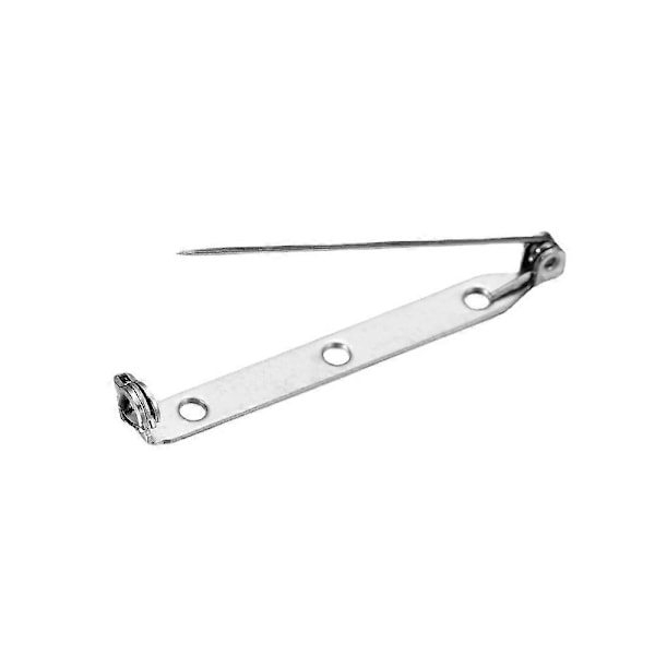 Broche Nål Bagside 60 stk. Bar Nål Bagside Lås Nål Bagside Broche Nål Bagsider til Håndværk Badge Navneskilt DIY Smykkefremstilling & Håndværk (Sølvfarve)