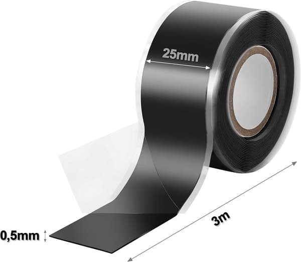 /#/2x 3m borrelås silikontape (selvklebende), isolerende/#/