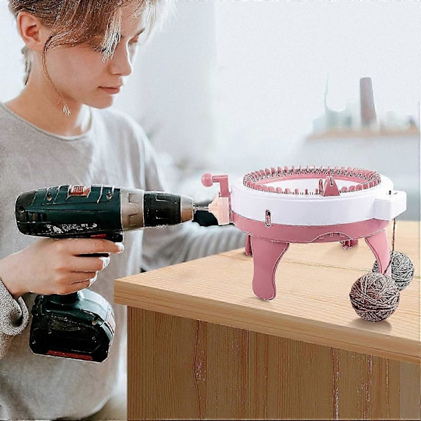 Strikkemaskinadapter for drill, Quick Knit Power Adapter for Sentro 22, Sentro 40 og Sentro 48, Jamit, Krankhåndtakadapter med sekskantet stålbitt Po