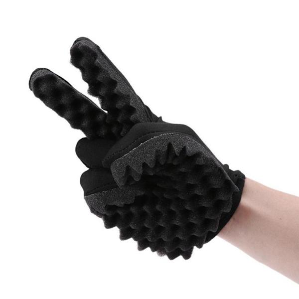 #2 st Magic Curly Sponge Handskar för Frisörer Vågig Svart Smutsiga Flätor Tennfolie Permanent Svart Hår#