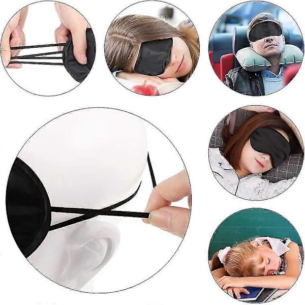 15-pack Mjuka Ögonmasker för Sömn med Näskudde Svart