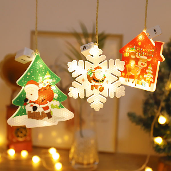 *Jul Lykta Julgran Snöflinga Hänge Femuddig S*