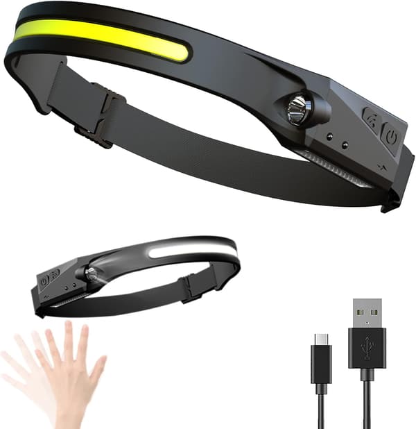 LED Ladbar Hodelykt Camping Hodelykter Bevegelsessensor Hodelykt