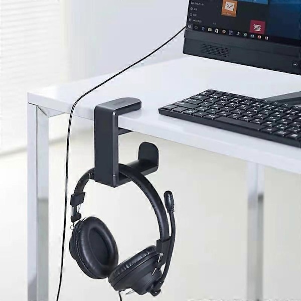 Gaming Headset Hodetelefonkrok Holder Hengerfeste, Hodetelefonstativ med Justerbar & Roterende Armklemme, Under Skrivebord Design, Universell Passform, Innebygd C