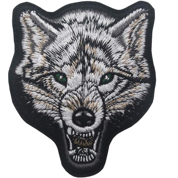 Tactical Roaring Wolf Head Embroidered Patch, Animal Embroidered