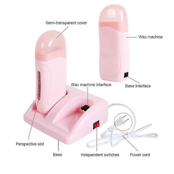Elektrisk Rulle-Epilator Patron Dobbel Epileringsvarmer Vokspapir For Hårfjerningrosa