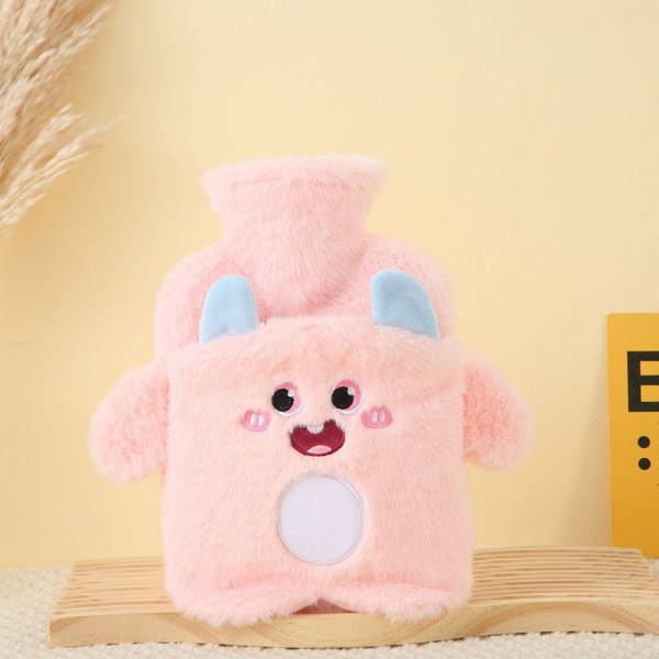 #500ml，Hand-warming plush cute water-filled hot water bottle#