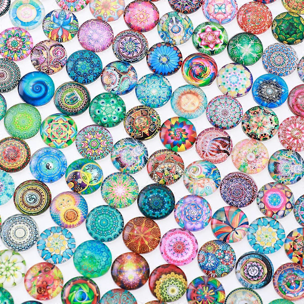 ULTNICE 200 st 14mm Blandade Runda Mosaikplattor För Hantverk Glasmosaikmaterial För Smyckestillverkning
