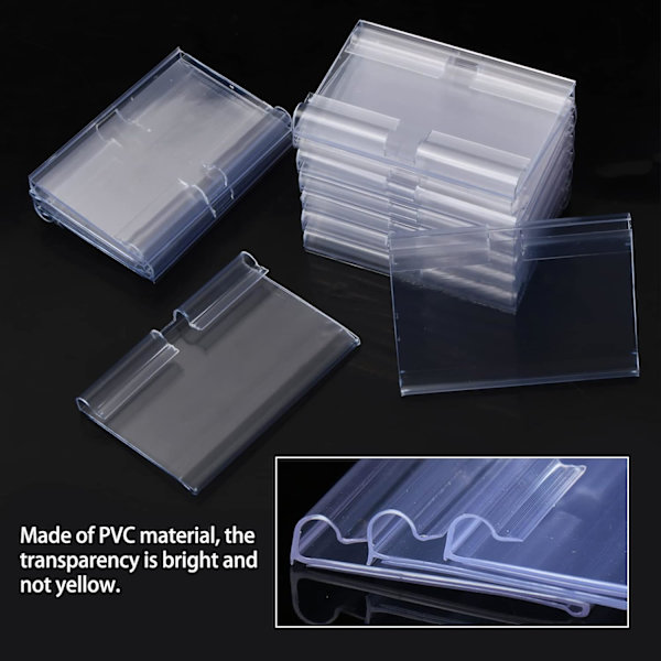 100 stk. Klart Plastik Etiket Holder, PVC Etiket Holdere Plastik Lab