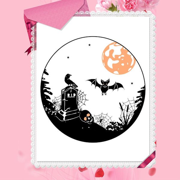 Happy Halloween Skärande Dies Handgjord Schablonform Präglingsmönster