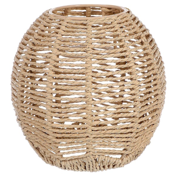 Hjemmebelysning Rattan Lampeskærm Håndlavet Vævet Lysekrone Retro Lampeskærm