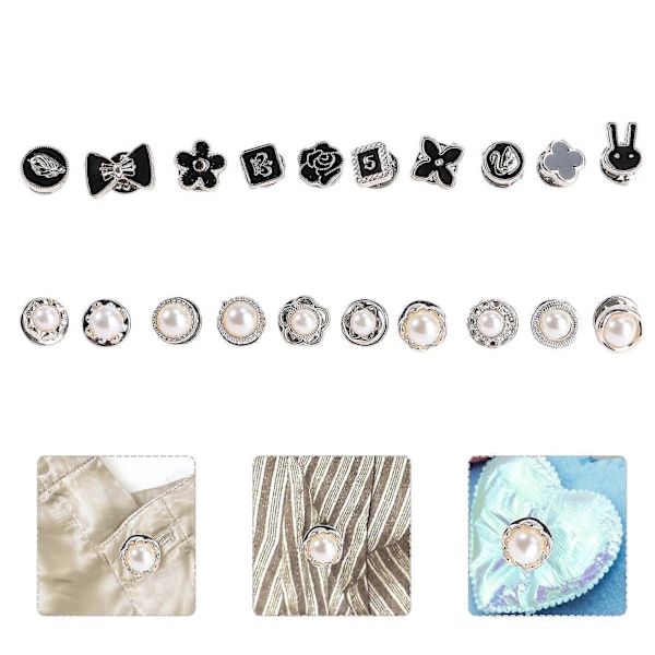 40 stk. Rhinestone Broche Brocher Dame Tøjtilbehør Øjeblikkelige Knapper Tøj Perleknap Buket Dekor Broche