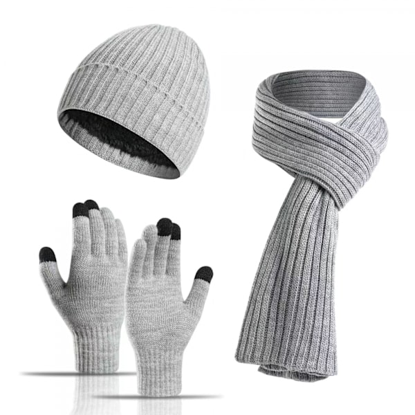 #Strikkede tørklæde mænds vinterhue tørklæde med touchskærm handsker strik#