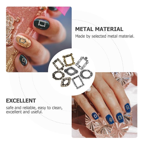 40 st Mini Metall Fotoram Nagelkonst Barock Bildram Nagelkonst Dekoration