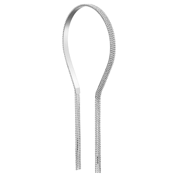 Bryllupshodebånd med Rhinestone-dusker for damer, glitrende krystall-rhinestone, falske øredobber, hårkjedehodebånd, brude-edelsten, jentehårbånd, 4 rader