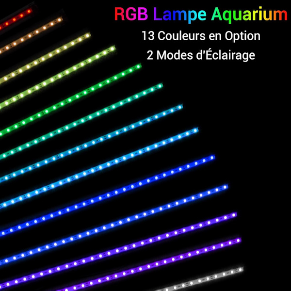 Akvarielampa LED 18cm med Fjärrkontroll, RGB Flerfärgad L