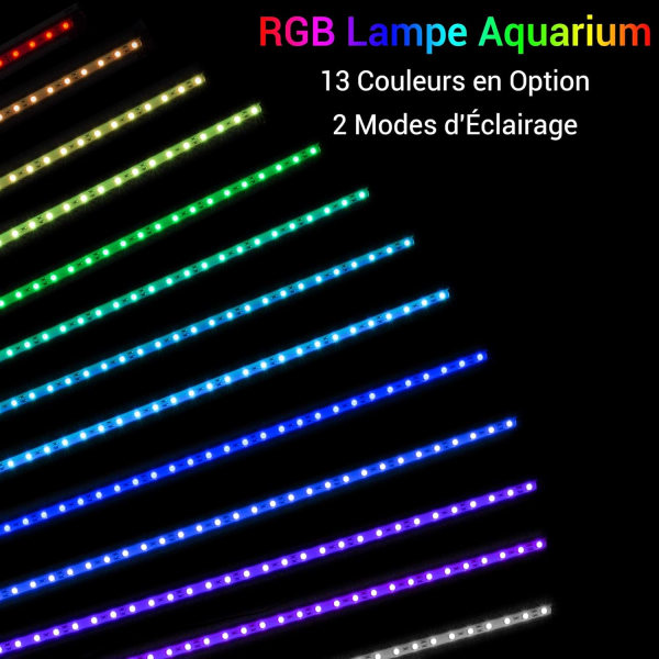 Akvarium LED-belysning 18 cm med fjernbetjening, RGB Multicolor L