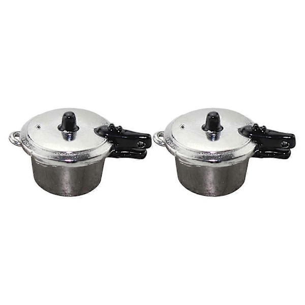 2 STK Mini Trykkoker Modell Legering Trykkoker Mini Hus Tilbehør